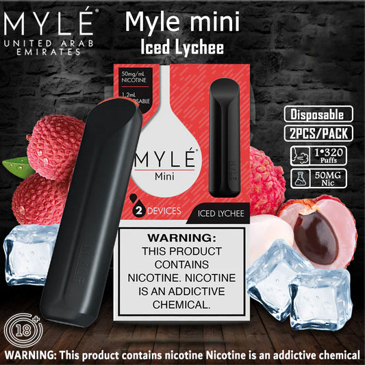 Great Offer:- MYLE Mini Iced Lychee Disposable Vape Buy 2 Get 1 Free!!